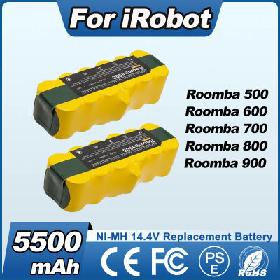 Batería de 14,4 V para iRobot Roomba, batería de 5500mAh para iRobot Roomba 500 600 700 800 900 Series 620 650 770 780 580