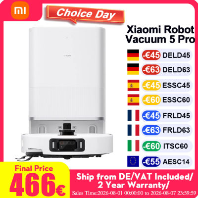 Aspiradoras Robóticas Xiaomi 5 Pro (Versión Actualizada X20+) – Limpieza Profunda, con IA, Asistente Doméstico con Triple Cámara y Estación Base Autolimpiante – Libera tus Manos