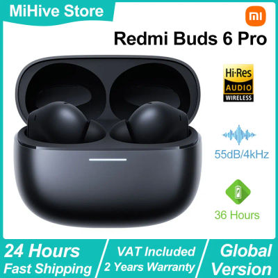 Auriculares inalámbricos Bluetooth Xiaomi Redmi Buds 6 Pro, auriculares TWS BT5.3, hasta 55dB de cancelación activa de ruido, versión global.