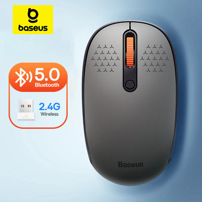 Ratón Baseus inalámbrico Bluetooth para ordenador, ratón silencioso de 1600DPI con receptor Nano USB de 2,4 GHz para PC, MacBook, tableta, portátil