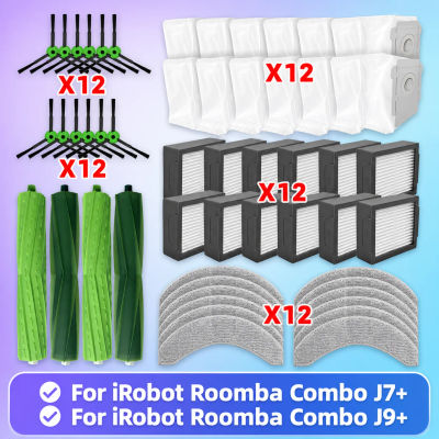 Compatible con ( iRobot Roomba COMBO J7+ / COMBO J9+ ) Piezas del Aspirador Cepillo Principal Cepillo Lateral Filtro Hepa Trapo de Limpieza Bolsa de Polvo Accesorios