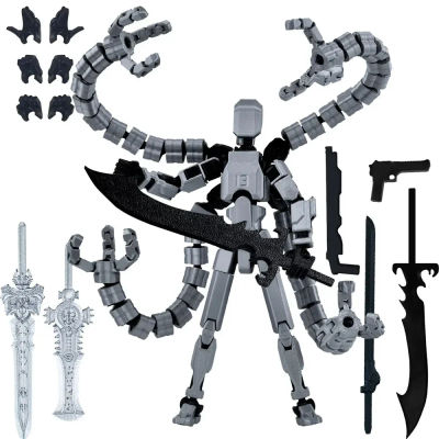 Figura de acción T13 con estampado 3D de Titan 13 móvil multiarticulado, figura de acción de Robot Nova simulada de la suerte, montaje de escritorio, regalo completo