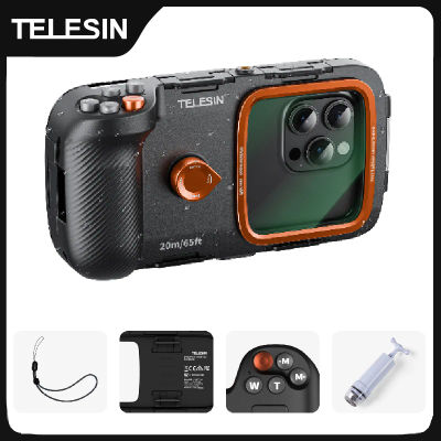 TELESIN-funda de teléfono impermeable para buceo, soporte Universal para cámara de teléfono, soporte de agarre de mano, ayuda para disparar, mango de Control remoto