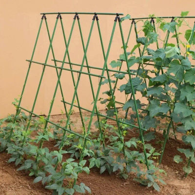 Postes de Soporte para Plantas, Postes de Acero Recubiertos de Plástico para Enredaderas, para Pepinos, Judías Verdes, Tomates, Soportes para Plantas de Jardín