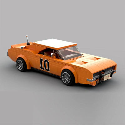 MOC-bloques de construcción de ciudad para niños, vehículo Dodge Charger, modelo DIY, montaje de bloques de construcción, juguetes, regalo de cumpleaños