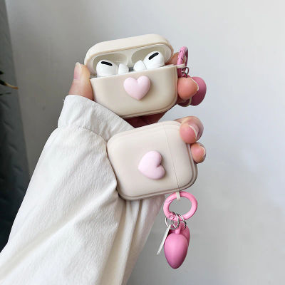 Lindo 3D corazón amor silicona accesorios para auriculares funda para Airpods 3rd para Airpods 1 2 Pro2rd funda creativa adorno de sonrisa Keyri