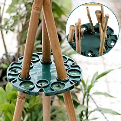 Soporte para plantas de jardín, conector para plantas de balcón, bandeja protectora, poste de bambú, pila trepadora de jardín, 1 ud.