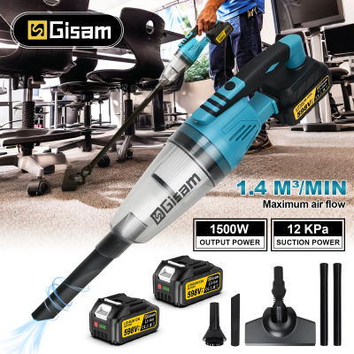 Aspiradora Inalámbrica Portátil Gisam, Aspiradora Eléctrica de Mano, de Doble Uso para Hogar y Auto, Herramienta Eléctrica Portátil para Batería Makita de 18v