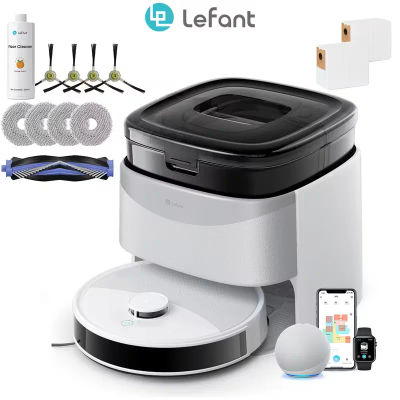 LEFANT M3L Robot Aspirador y Fregador, Succión de 12000Pa, Barrido y Fregado con Secado de Paños, Limpieza Automática y Recogida de Polvo