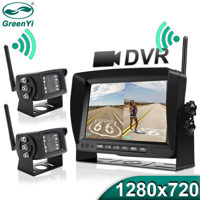 GreenYi-Monitor DVR inalámbrico AHD para camión, alta definición, 1280x720, visión nocturna de 7 ", grabadora de respaldo inverso, cámara Wifi para autobús y coche