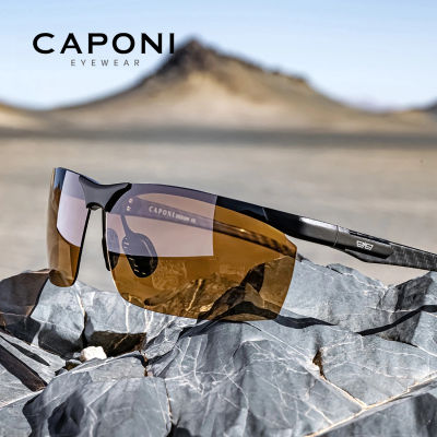 CAPONI visión nocturna hombres gafas de sol de carbono Firber conducción deportes fotocromáticos UV400 HD gafas de sol proteger tonos amarillos BSYS8780