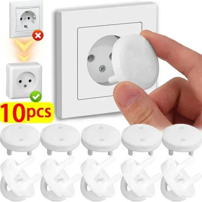 Cubierta de enchufe antichoque para bebés, cubierta de seguridad para niños, cubierta de enchufe según normas europeas, cubierta de seguridad para fuente de alimentación, 5/10 Uds.