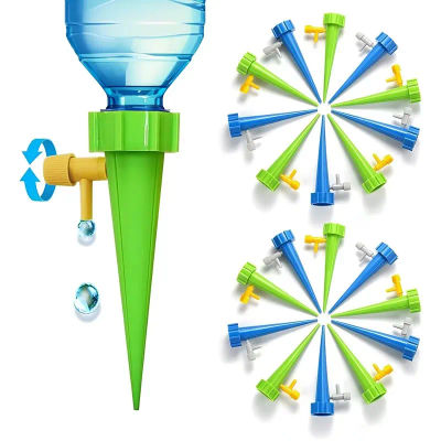 Sistema de riego de botellas de agua con punta de goteo ajustable, dispositivo automático con goteo, invernadero de flores y plantas de interior, 6-24 Uds.