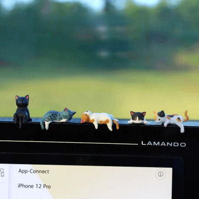 Estatua de gato pequeño, estante de mesa, adornos de animales en miniatura, regalos de escritorio, estatuilla artesanal 3D, decoraciones para Monitor de ordenador, decoración de adorno