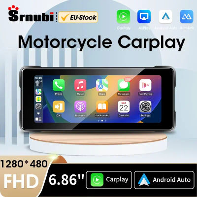 Navegación GPS de 6,86 pulgadas para motocicleta IPX7, pantalla Carplay impermeable, portátil, inalámbrico, Android, Monitor automático