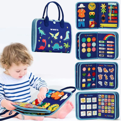Tablero ocupado Montessori para niños pequeños, juguetes educativos, vestido básico, habilidades motoras, juguetes de aprendizaje de viaje para bebés, regalo de Navidad