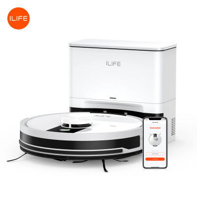 Robot Aspirador y Fregador ILIFE A12 Pro, Navegación LIDAR, Recolección Automática de Polvo, Succión de 3000Pa, Control por App/Remoto