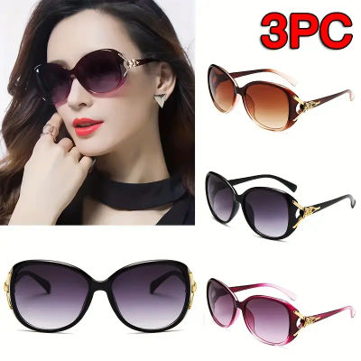 3 uds gafas de sol de gran tamaño a la moda para mujer, gafas de sol de plástico con marco grande y gradiente UV400, gafas de sol para mujer