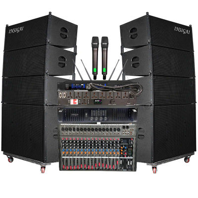 Precio de fábrica, subwoofer de graves doble personalizado de 8 pulgadas, sistema de sonido de concierto al aire libre para puesta en escena, altavoces line array pasivos