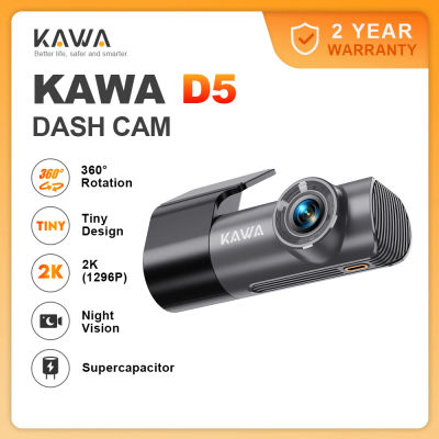Cámara para Coche KAWA D5 2K con Control por Voz, Vigilancia de Estacionamiento 24H, 360 ° Monitor WiFi con Rotación, WDR, Sensor G, Grabación de Emergencia, Supercapacitor