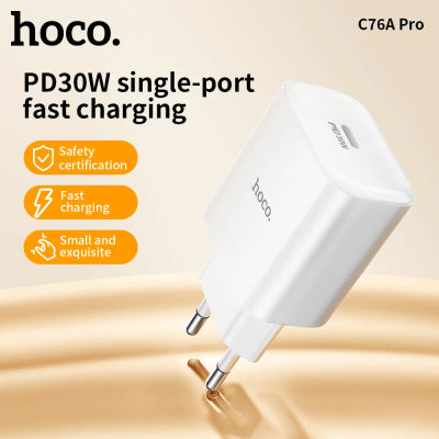 Cargador de Teléfono HOCO PD30W con Enchufe Europeo, Carga Rápida para iPhone 15 16 17 Pro Max, Puerto USB C, Adaptador de Viaje PD para Samsung S22 S23