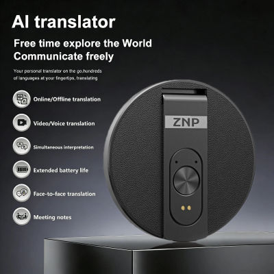 Traductor de voz inalámbrico con Bluetooth, IA, magnético, ultrafino, más de 150 idiomas, soporte para teléfono portátil, compatible con función sin conexión para oficina