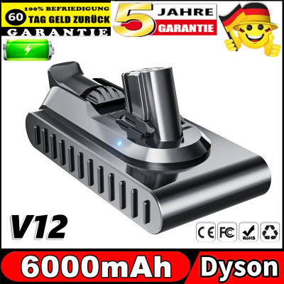 Batería de litio de 25.5V 6000mAh para Dyson V12, compatible con los modelos inalámbricos ultrafinos de aspiradora Dyson SV20, SV30, SV35, SV46.