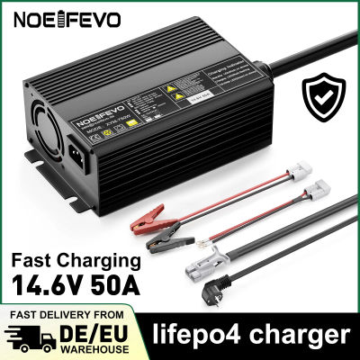 Cargador de Batería de Litio LiFePO4 NOEIFEVO 12V 50A 40A 30A 20A, Cargador de Batería LiFePO4 14.6V, Activación BMS 0V, Apagado Automático