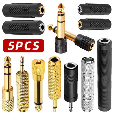 5 uds 3,5mm 6,35mm enchufe Mono estéreo a 3,5mm 6,5mm conector Jack de Audio adaptador convertidor para altavoz