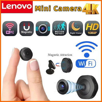Cámara Mini Lenovo 4K HD, Cámara Inalámbrica Portátil, Cámara de Visión Nocturna, Videocámara con WiFi, Monitor Remoto, Grabador de Voz y Video, Cámara de Seguridad