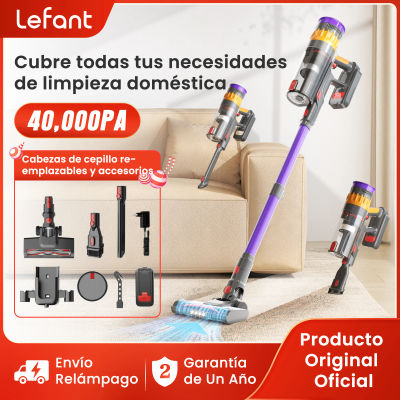 Lefant V1 Aspiradora inalámbrica con potencia de succión de 40 kPa, aparato doméstico inteligente portátil con pantalla LED y batería extraíble y depósito para el polvo.