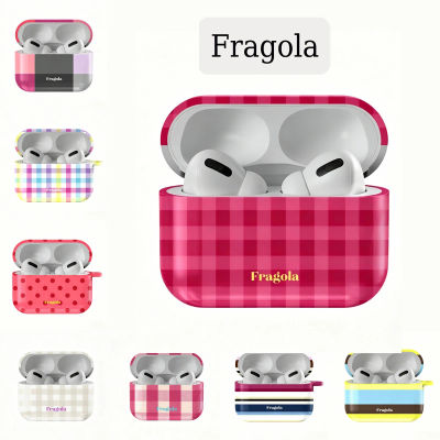 Funda Protectora Rígida de PC Brillante HD a Prueba de Golpes con Rejilla Rosa Fragola para Auriculares AirPods 1 2 3 Pro Pro2 con Gancho Metálico