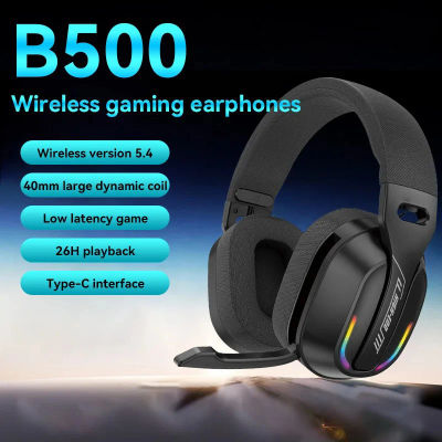 Auriculares Inalámbricos B500 Over-Ear, Auriculares para Juegos RGB con Bluetooth 5.4, Baja Latencia, Bajos Profundos, 60 Horas de Reproducción para Gamers