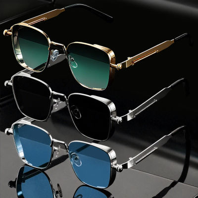 1/3 Pares de Gafas de Sol Cuadradas Steampunk Vintage con Marco Metálico, Gafas Unisex Retro Grunge Punk para Moda Diaria, Fiestas de Carnaval, Protección UV400