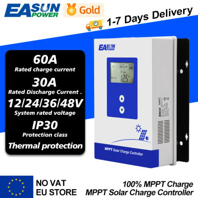 EASUN POWER-controlador de carga Solar MPPT, regulador de cargador de batería, protección contra cortocircuitos, 40A, 30A, 20a, 12V, 24V