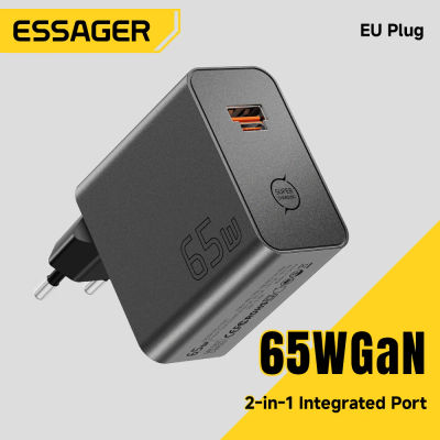 Cargador GaN ESSAGER de 65W, PD3.0, PPS, QC4.0, Totalmente Compatible con iPhone 17, 16, Samsung S26, MacBook Air, Laptop Huawei, Cargador Rápido PD