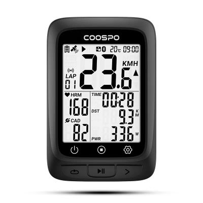 Computadora para Bicicleta COOSPO BC26/BC107, GPS Inalámbrico, Odómetro, Velocímetro, Pantalla FSTN de 2.4'', Bluetooth 5.0, ANT+, GPS, BDS