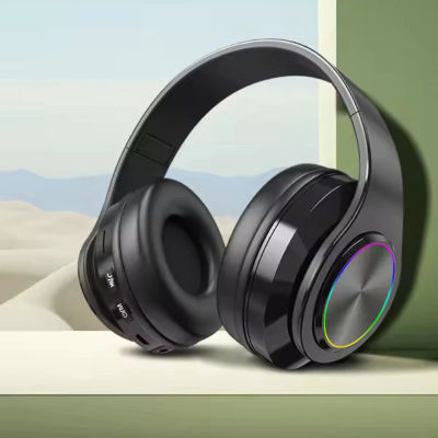 Auriculares Bluetooth con iluminación RGB, auriculares plegables con cancelación de ruido, estéreo por encima de la oreja, auriculares deportivos HIFI, reproductor de música TF B39