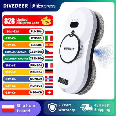 DIVEDEER-Robot de limpieza de ventanas, motor sin escobillas, pulverizador de succión grande, aspirador eléctrico anticaída con Control remoto