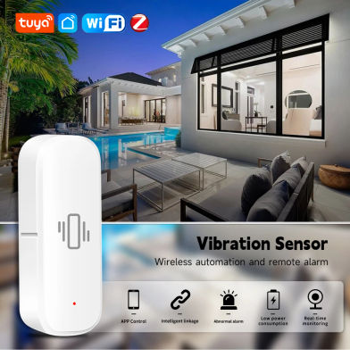 Sensor de vibración Tuya Smart Life ZigBee WiFi Tuya Sensor Monitor aplicación Control protección de seguridad Sensor Zigbee alarma de choque de movimiento