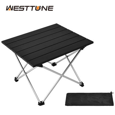 WESTTUNE-mesa para acampar al aire libre, escritorio de Picnic de aluminio ultraligero, mesa plegable para acampar en la playa, equipo portátil de muebles de viaje
