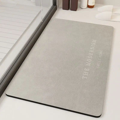Alfombra de suelo de baño de secado rápido absorbente de tierra de diatomeas suaves, Alfombra de puerta de baño para el hogar, alfombrilla antideslizante