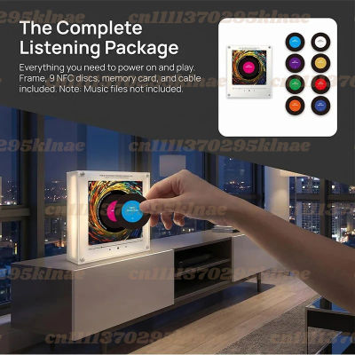 Nuevo Reproductor de Música con Sensor NFC, Luz Nocturna Magnética, Adhesivo para Refrigerador, Cubierta de Álbum Acrílica DIY, Adorno Creativo, Altavoz Personalizado