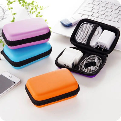 Bolsa de Almacenamiento para Auriculares, Cargador de Teléfono Móvil, Bolsa Protectora para Cables de Datos, Unidad Flash USB, Bolsa de Viaje Portátil con Cierre de Eva