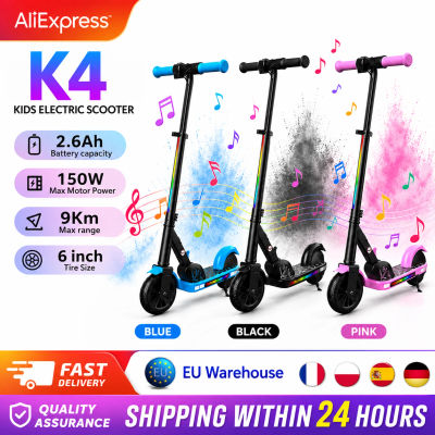 iScooter K4 Scooter eléctrico para niños, 150W, 2,6 Ah, alcance de 9KM, Scooter plegable, neumático sólido, conexión Bluetooth, Scooter para niños