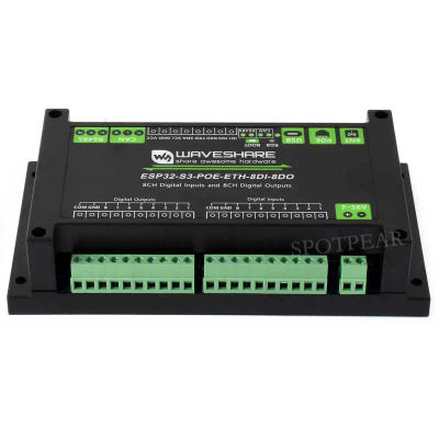 Placa de Control Industrial ESP32-S3, Controlador de 8 Canales con WiFi, Bluetooth, CAN, IoT, RS485 y Interfaces RJ45 ETH POE