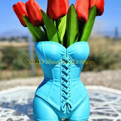 Maceta con forma corsé X22D, jarrones artísticos con diseño cuerpo femenino, macetero decorativo para plantas interior,