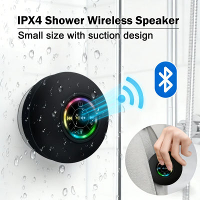 Mini Altavoz Bluetooth LED Portátil, Nuevo Altavoz Impermeable para Baño con Ventosa Grande, Altavoz Estéreo Inalámbrico para Deportes al Aire Libre