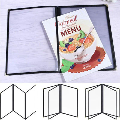 Cubierta de menú transparente de PVC plegable, esquinas de Metal A4, libro de exhibición de precios de menús, protector, varios tipos, carpeta de hojas sueltas para cocina