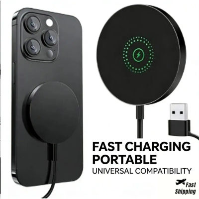 Cargador Inalámbrico Magnético Rápido y Portátil con Puerto USB y Tipo C, Universal para Magsafe iPhone 17 16 15 Pro Max